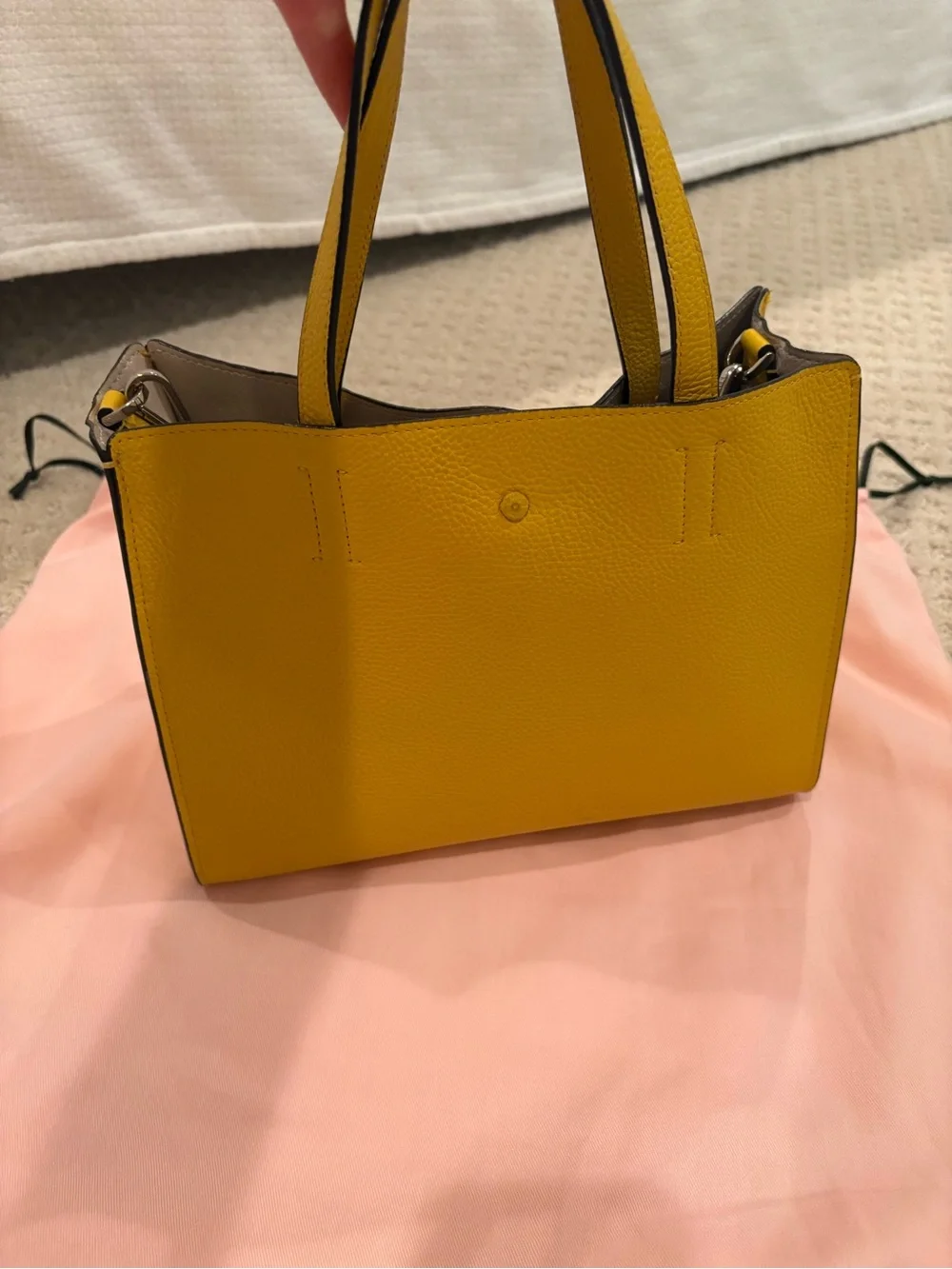 kate spade Sam yellow pebbled leather shoulder bag with straps